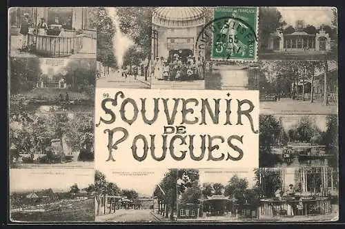 AK Pougues-les-Eaux, Route de Paris, Dans le Parc, Belle-Vue