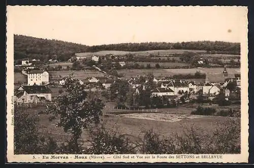 AK Moux, Côté Sud et Vue sur la Route des Settons et Bellevue