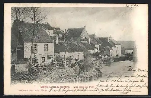 AK Monceaux-le-Comte, Vue prise du Pont