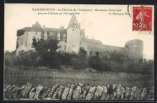 AK Vendenesse, Le Château de Chateauneuf, Monument historique, Ancien Château de Philippe Pot