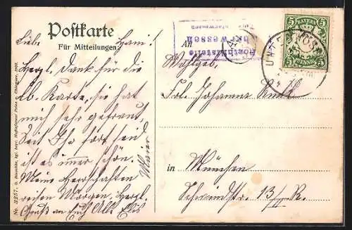 AK Marquartstein, Blick über den Fluss auf die Ortschaft