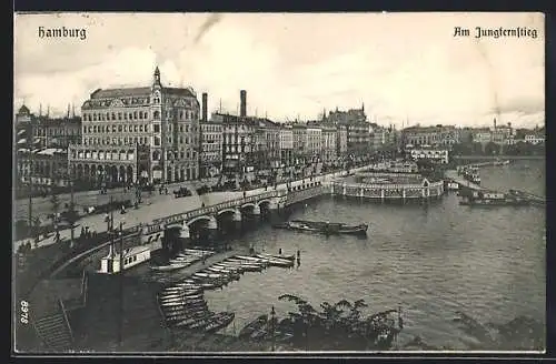 AK Hamburg-Neustadt, Boote am Jungfernstieg