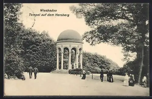 AK Wiesbaden, Tempel auf dem Neroberg