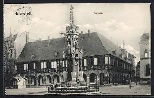 AK Halberstadt, Kriegerdenkmal mit Zwicken