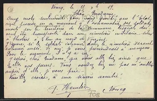 AK Vonco, Grande-Rue (Vers Vouziers)