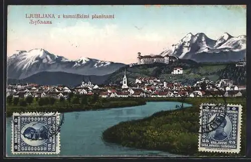 AK Ljubljana / Laibach, Burg mit Stadtpanorama