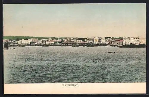 AK Zanzibar, Blick vom Meer zur Stadt