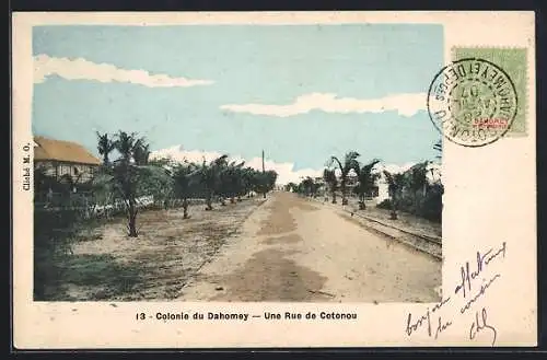 AK Cotonou, Colonie du Dahomey, Une Rue de Cotonou