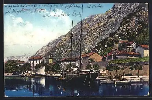 AK Kotor /Cattaro, Teilansicht am Wasser