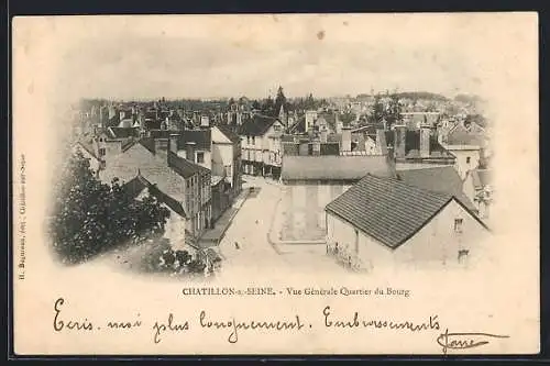 AK Châtillon-sur-Seine, Vue Générale Quartier du Bourg