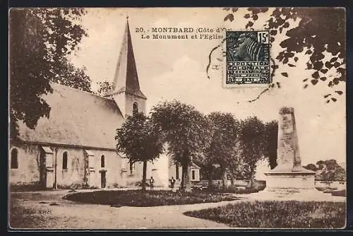 AK Montbard /Côte d`Or, Le Monument et l`Eglise