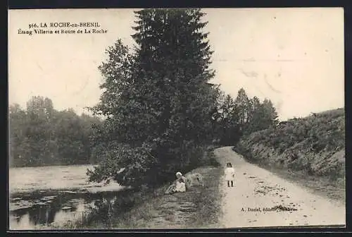 AK La Roche-en-Brenil, Étang Villerin et Route de La Roche