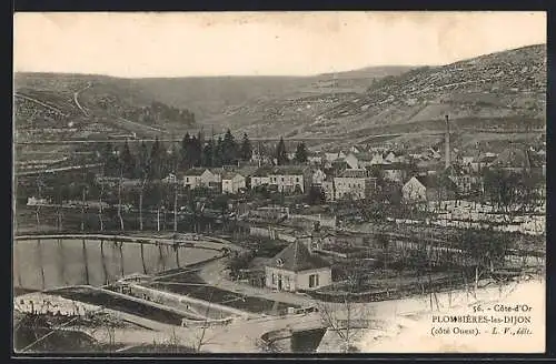 AK Plombières-les-Dijon /Côte-d`Or, Panorama, Côté Ouest