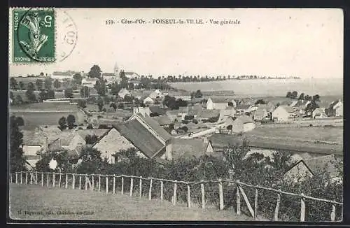 AK Poiseul-la-Ville /Côte-d`Or, Vue générale