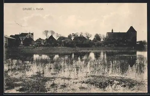 AK Grube i. Holst., Ortspartie mit Kirche