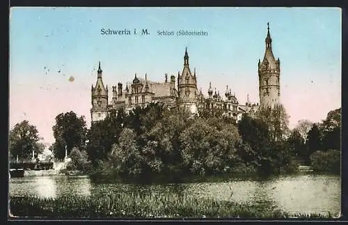 AK Schwerin / Mecklenburg, Südostseite des Schlosses