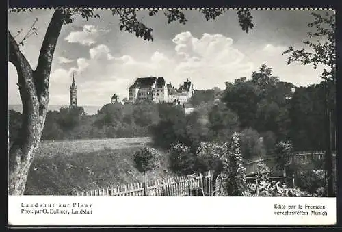 AK Landshut an der Isar, Blick auf die Trausnitz