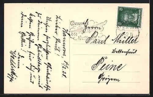 AK Hannover, Rathaus, Rückansicht