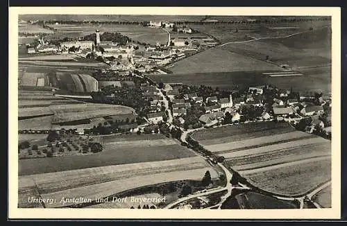 AK Ursberg, Bayersried und Anstalten vom Flugzeug aus