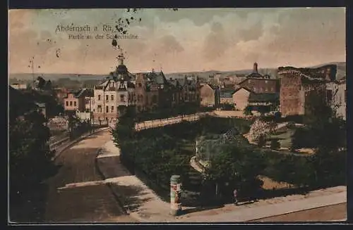 AK Andernach a. Rh., Strassenpartie an der Schlossruine