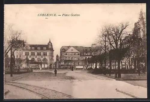 AK Koblenz a. Rhein, Place Goelen, Monument