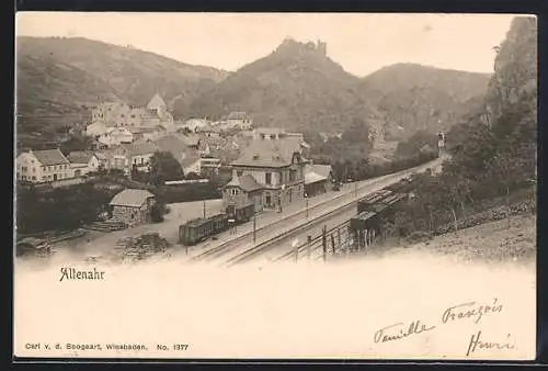 AK Altenahr, Teilansicht mit Bahnhof