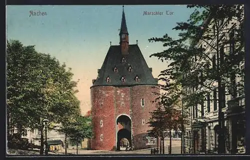 AK Aachen, Strassenpartie am Marschiertor