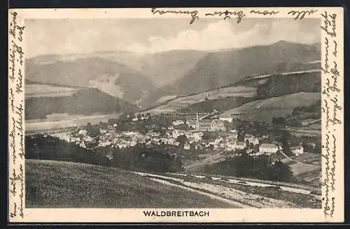 AK Waldbreitbach, Teilansicht mit Kirche