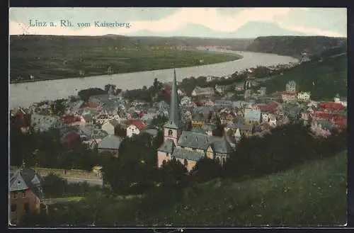 AK Linz a. Rh., Teilansicht mit Kirche vom Kaiserberg aus