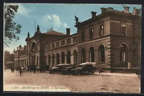 AK Bonn-sur-le-Rhin, La Gare, Bahnhof