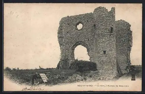 AK Neuvy-le-Roi, Ruines de Beauvais