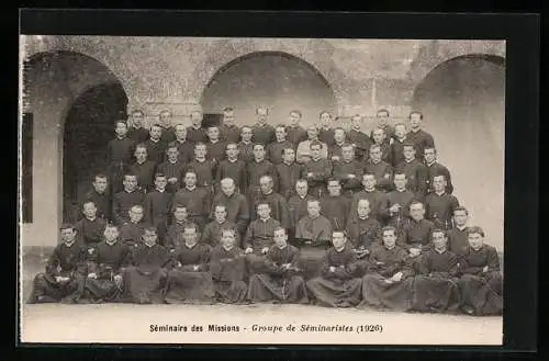 AK Séminaire des Missions, Groupe de Séminaristes 1926, Missionare