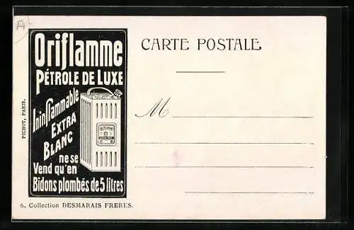 AK Reklame Oriflamme-Pètrole de Luxe, Ininflammable Extra Blanc