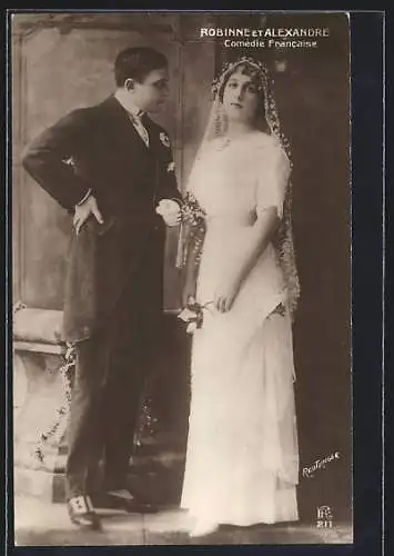 Foto-AK Atelier Reutlinger, Paris: Schauspielerin Robinne et Alexandre Comèdie Francaise