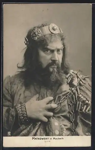 AK Schauspieler Adalbert Matkowsky in Macbeth