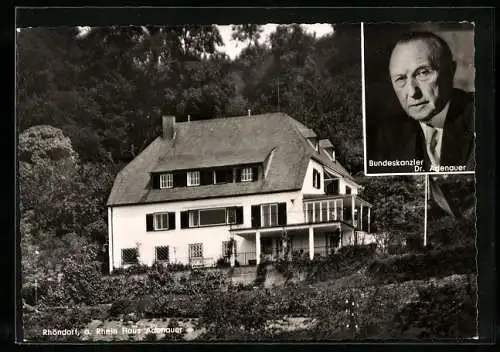 AK Rhöndorf, Haus Adenauer und Motiv vom Alt-Bundeskanzler