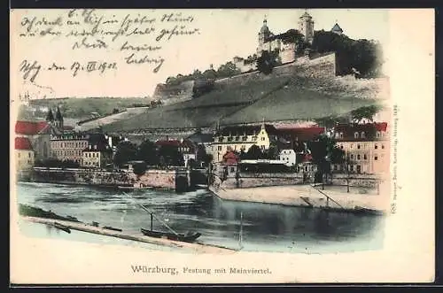 AK Würzburg, Festung mit Mainviertel