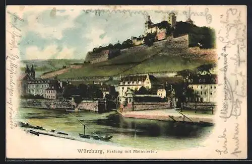 AK Würzburg, Festung mit Mainviertel