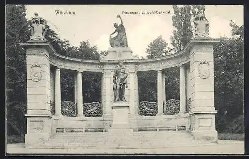 AK Würzburg, Prinzregent Luitpold-Denkmal