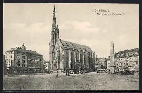 AK Würzburg, Marktplatz mit Marienkapelle