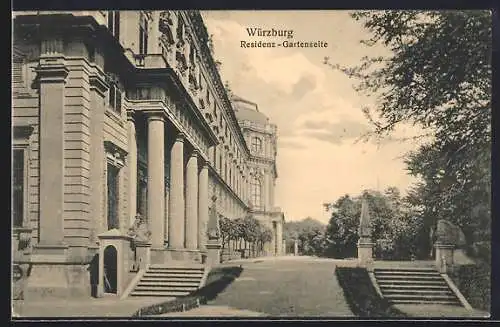 AK Würzburg, Residenz-Gartenseite