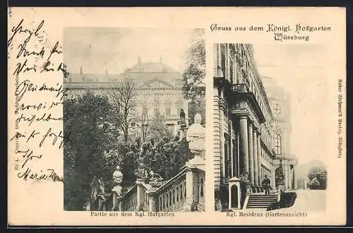 AK Würzburg, Kgl. Residenz und Hofgarten