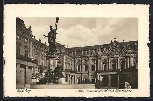 AK Würzburg, Residenz mit Frankonia-Brunnen