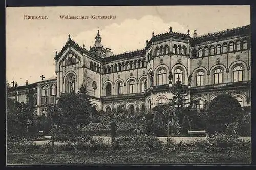 AK Hannover, Welfenschloss Gartenseite