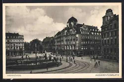 AK Hannover, Aegidientorplatz mit Uhrturm