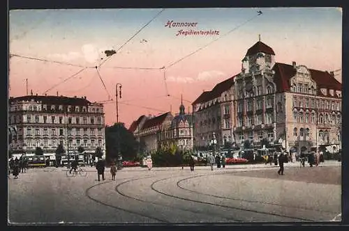 AK Hannover, Aegidientorplatz mit Strassenbahn