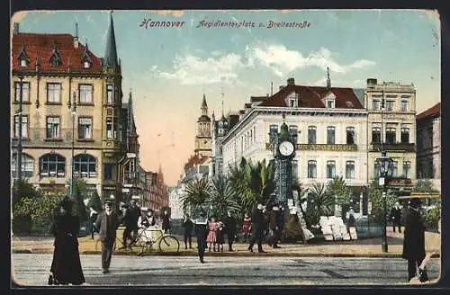 AK Hannover, Aegidientorplatz und Breitestrasse