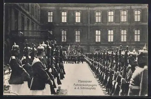 AK Hannover, Fahnen-Kompagnie auf dem Schlossplatz