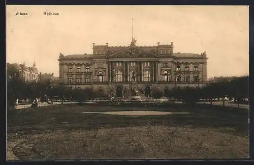 AK Hamburg-Altona, Blick auf Rathaus