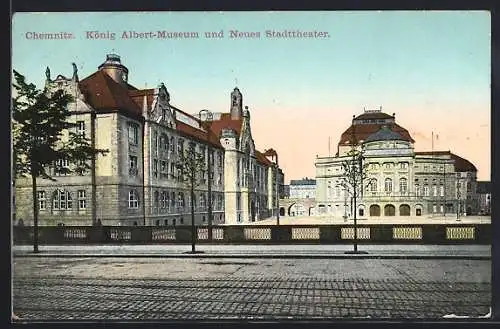 AK Chemnitz, König Albert-Museum & Neues Stadttheater